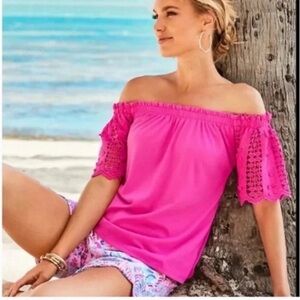 Lilly Pulitzer Fayette Top Pink Size Small